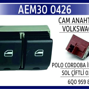 CAM ANAHTARI VW POLO CORDOBA İBİZA SOL ÇİFTLİ 02-0