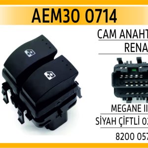 CAM ANAHTARI RENAULT MEGANE II SOL SİYAH ÇİFTLİ 02