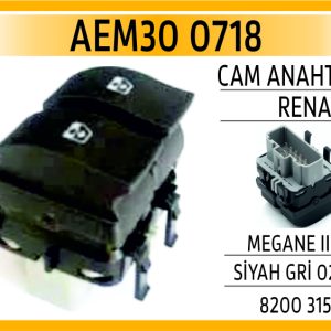 CAM ANAHTARI RENAULT MEGANE II SOL SİYAH GRİ 02-09