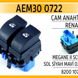 CAM ANAHTARI RENAULT MEGANE II SCENIC SOL SİYAH MA