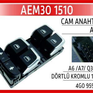 CAM ANAHTARI AUDI A6 /A7/ Q3 SOL DÖRTLÜ KROMLU 10-