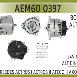 ALT397 MERCEDES ACTROS I ACTROS II ATEGO II AXOR II ALT DINAMO 24V 100A